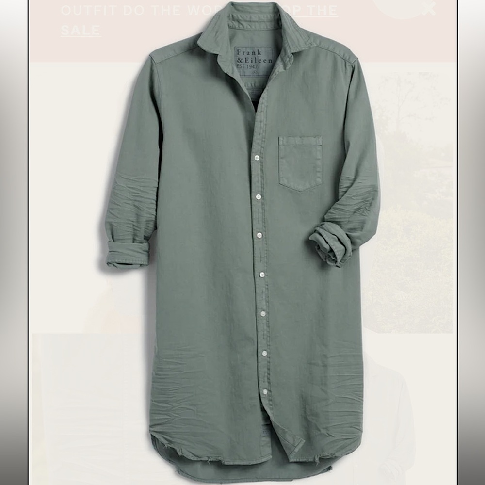Frank & Eileen Mary Shirt dress in Thyme green XS - Picture 3 of 7
